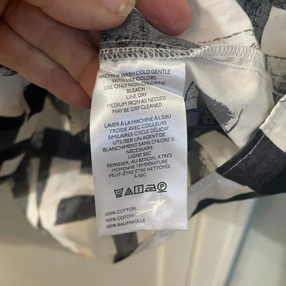 Maeve Bettina Tiered Shirt Dress Size Medium, Geometric print, puff sleeves - Picture 7 of 10